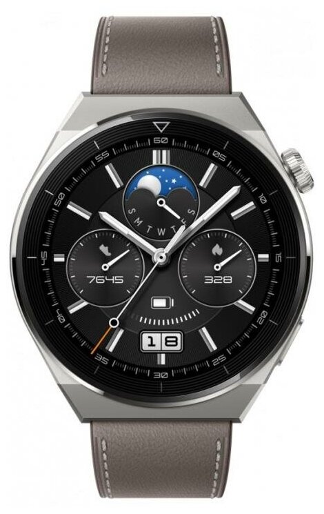 Умные часы HUAWEI Watch GT 3 Pro, светло-серый титановый корпус c ремешком из фторэластомера - фото №3