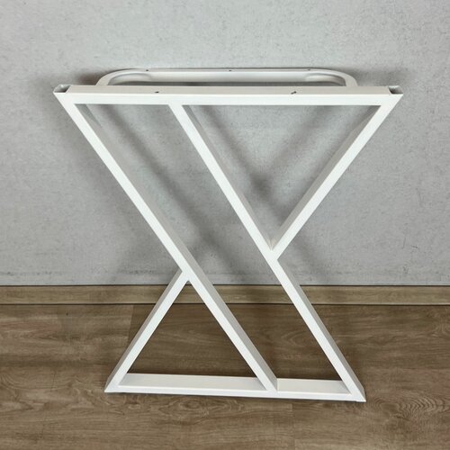 Ножка для стола в стиле Loft X-образная, опора для стола лофт 78,5х71 см, подстолье металлическое регулируемое прочное, порошковая покраска, белый