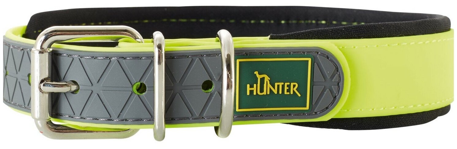 Hunter Hunter ошейник для собак Convenience Comfort 50 (37-45 см)2,5 см биотановый мягкая горловина желтый неон 63100 0,068 кг 39288