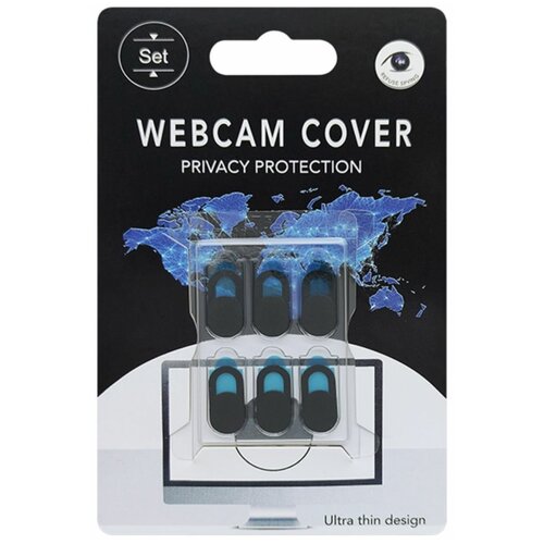 Шторка для веб-камеры / Защитная шторка для камеры ноутбука / Накладка на камеру телефона / Защита для планшета 6 шт Черная