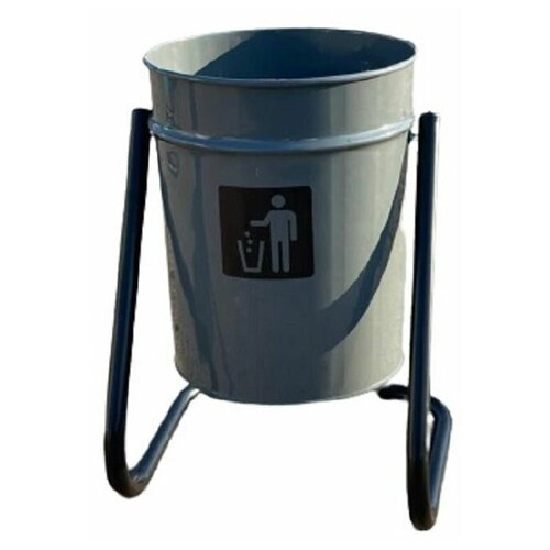 Урна уличная металлическая серая