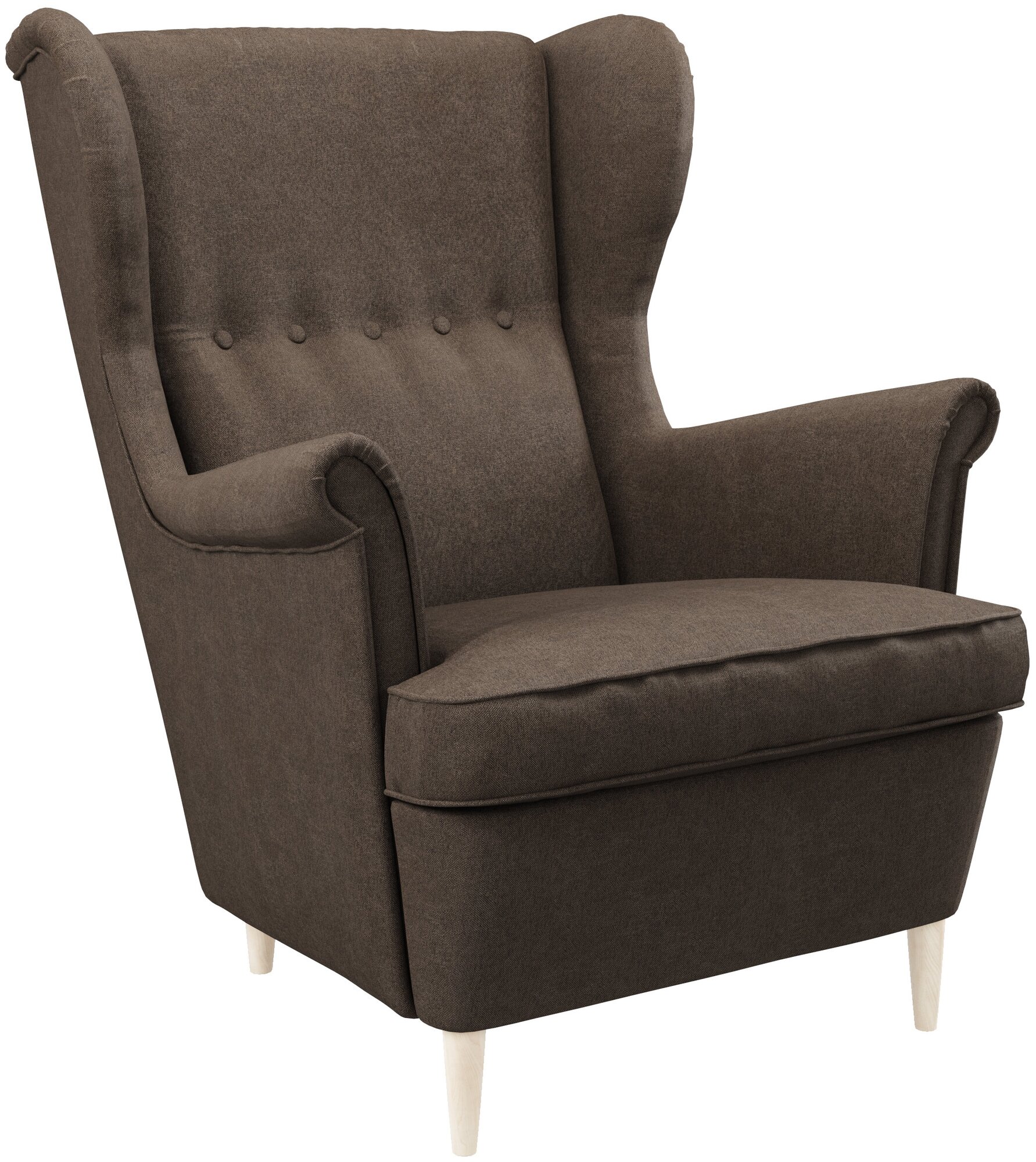Кресло тканевое D1 furniture Бенон коричневое - фотография № 1