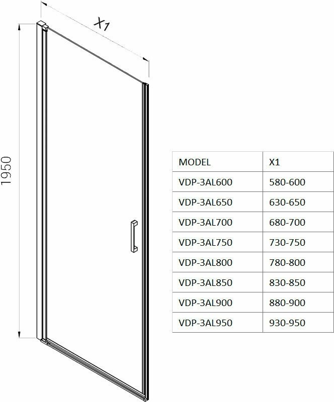Душевая дверь Vincea Alpha VDP-3AL650CL , хром, стекло прозрачное - фотография № 15