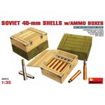 Сборная модель MINIART SOVIET 45-mm SHELLS w/AMMO BOXES 1:35 (35073) - изображение