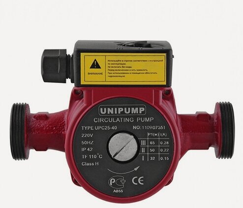 Изображение товара Насос циркуляционный UNIPUMP UPС 25-60 180 (0,1 кВт, Hmax 6 м, Qmax 63,3 л/мин, 1х230В)
