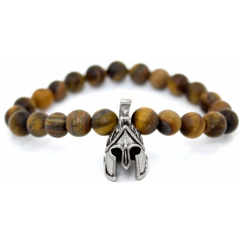 фото Handinsilver ( посеребриручку ) браслет из матового камня тигровый глаз 8мм и шлемом
