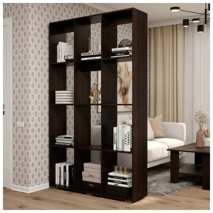 фото Стеллаж-перегородка Кантри 2, 1204х2036х296, Венге