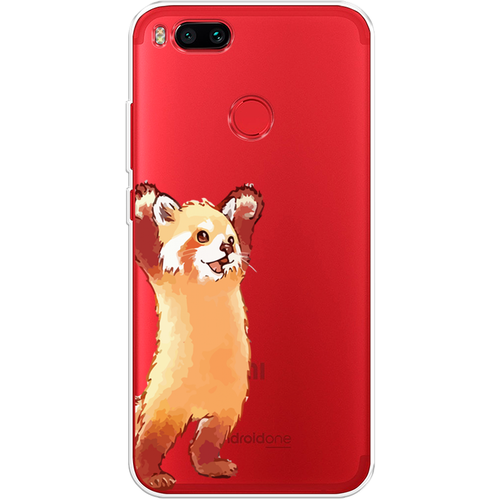 Силиконовый чехол на Xiaomi Mi A1 / Сяоми М1 А1 Красная панда в полный рост, прозрачный силиконовый чехол на xiaomi mi a1 сяоми м1 а1 красная панда в полный рост прозрачный