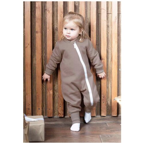 фото Комбинезон сонный гномик, открытая стопа, размер 74, коричневый