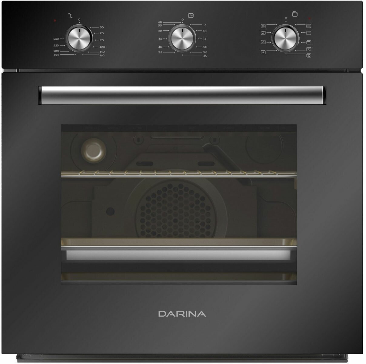 Электрический духовой шкаф Darina 1V5 BDE 112 707 B 59 см, 65 л, гриль и конвекция, черный