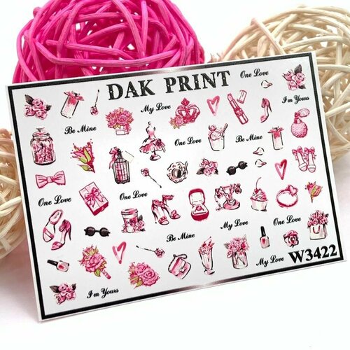 Слайдеры для маникюра (водные наклейки) для дизайна ногтей One love