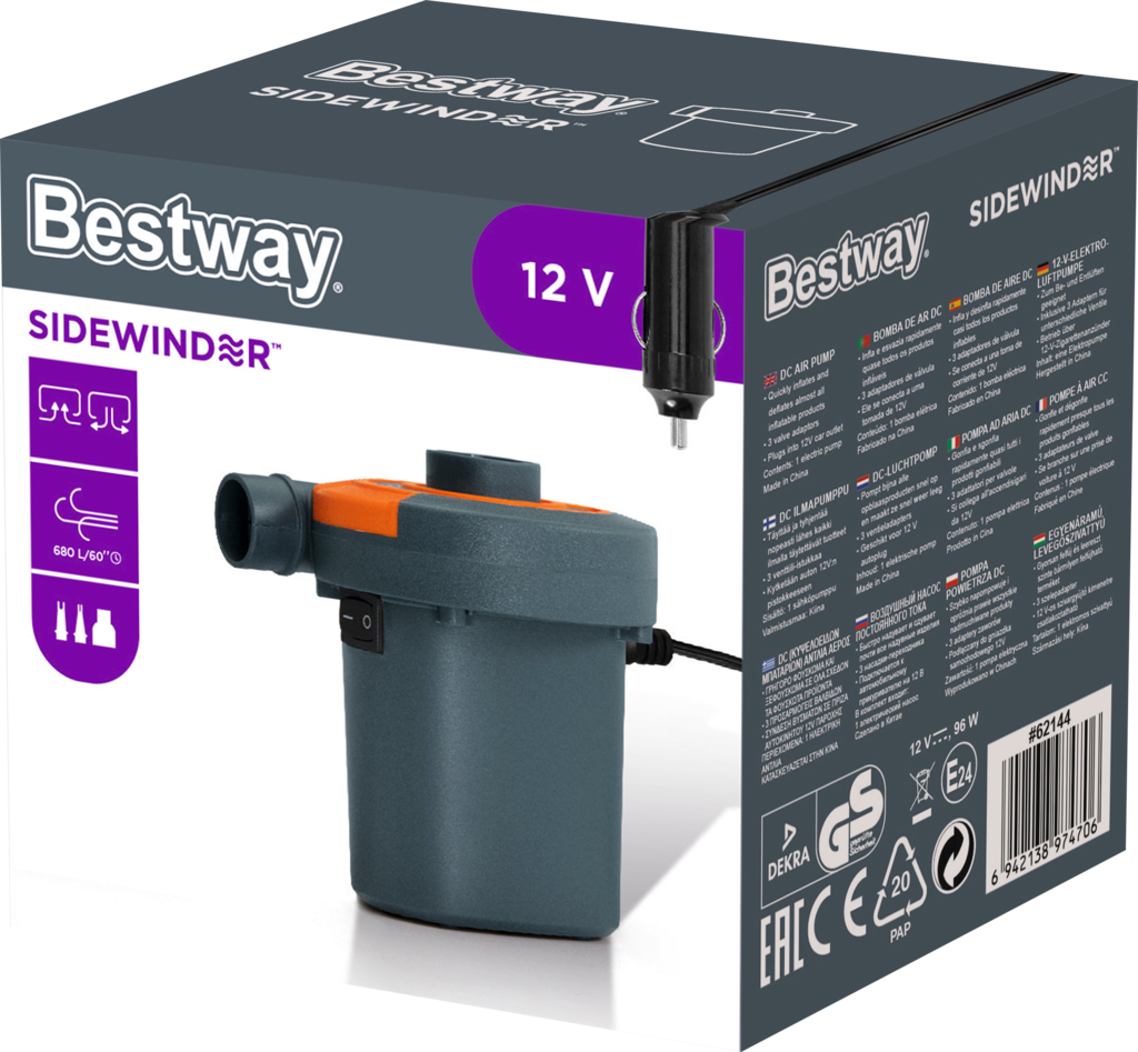 Насос электрический BESTWAY Sidewinder 12В, Арт. 62144