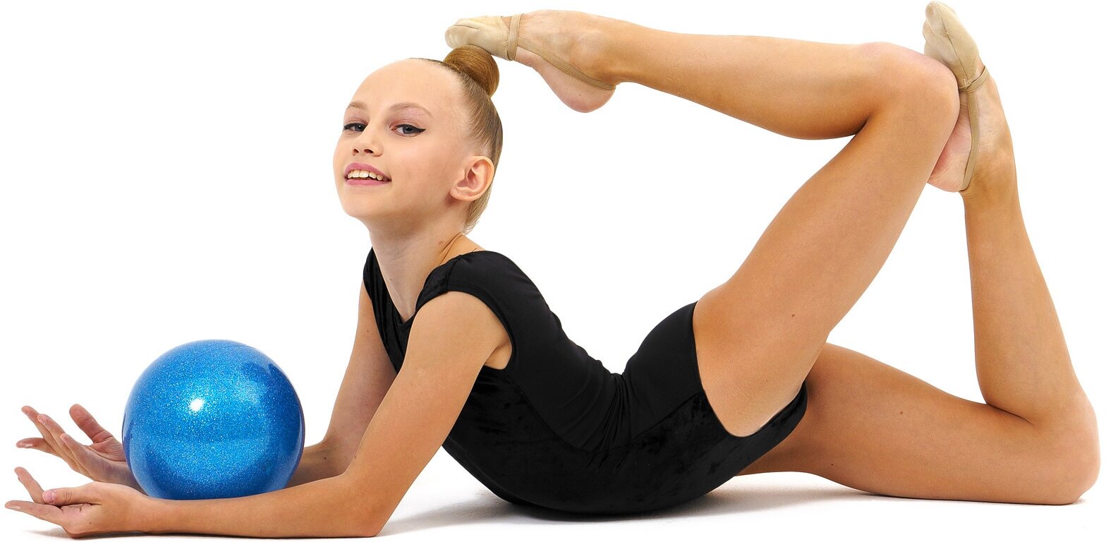 Мяч Grace Dance "блеск", для художественной гимнастики, диаметр 18,5 см, вес 400 г, цвет голубой