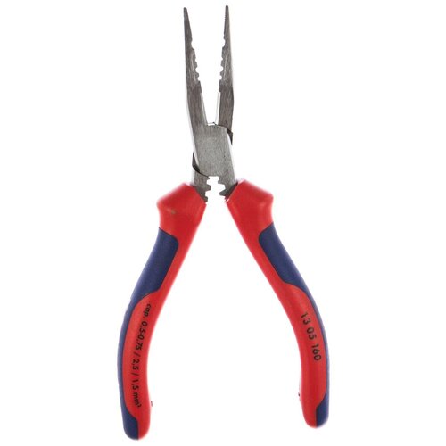 knipex 13 02 160 плоскогубцы для монтажа проводов с двухкомпонентными рукоятками фосфатированные черного цвета 160 mm гарантия 2 года Плоскогубцы для монтажа проводов 160 мм Knipex KN-1305160