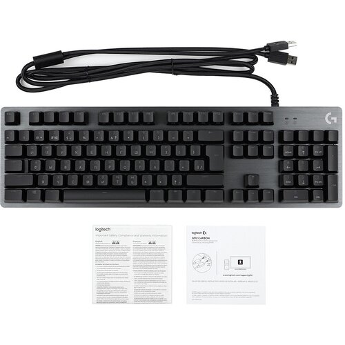 Игровая клавиатура Logitech G512 Carbon GX Blue Switch, русская раскладка игровая клавиатура logitech g512 carbon gx brown tactile