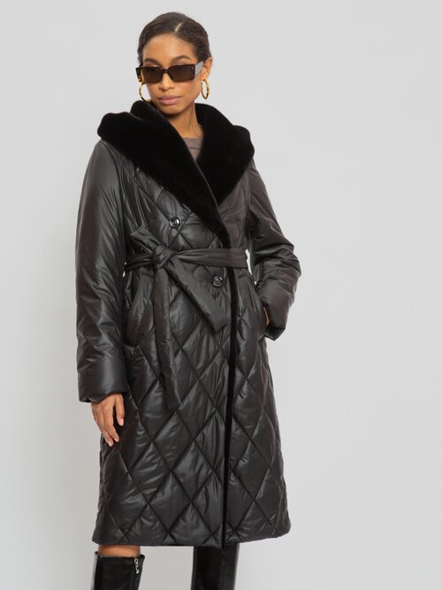 Пальто  Electrastyle, демисезон/зима, силуэт прямой, удлиненное, размер 42, черный