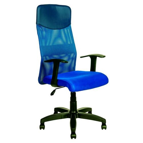 Компьютерное кресло Евростиль Комфорт Люкс Т офисное, обивка: искусственная кожа, акриловая сетка, цвет: синий