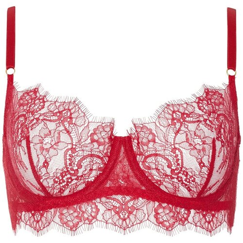 Бюстгальтер  Celestine, кружевной, чашка на косточках, размер 75c, красный