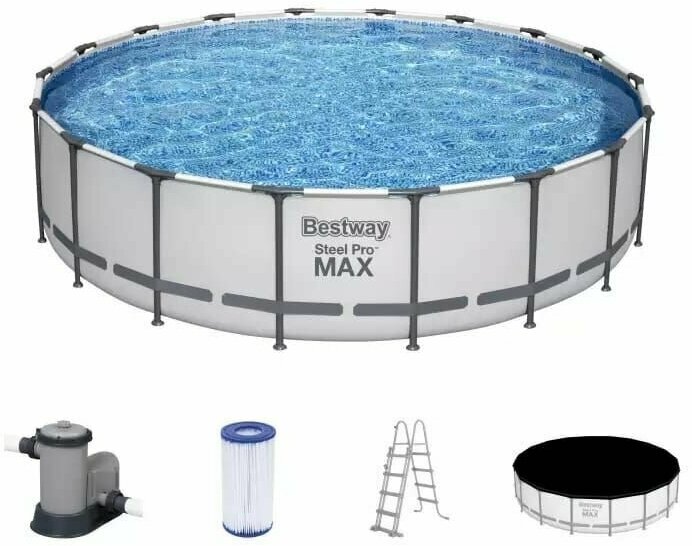 Каркасный бассейн Steel Pro Max 549х122см, 23062л, фил.-насос 5678л/ч, лестница, тент — купить в интернет-магазине по низкой цене на Яндекс Маркете