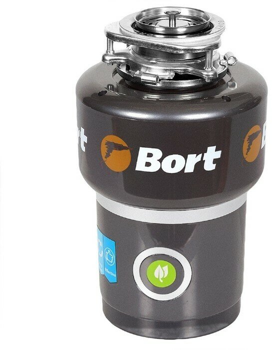 Измельчитель пищевых отходов Bort TITAN 5000, 560 Вт, 3 ступени, 5.2 кг/мин, 90 мм, чёрный