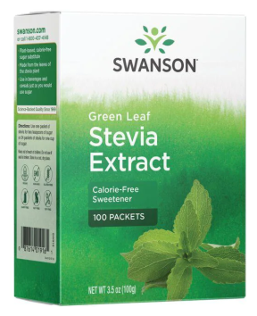 Swanson Green Leaf Stevia Extract (Экстракт зеленых листьев стевии) 100 пакетиков