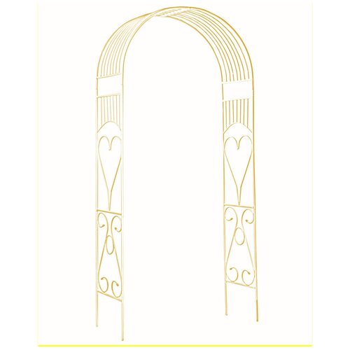 Арка садовая металлическая для растений (для сада) Лето разборная желтая 240х110х40см.