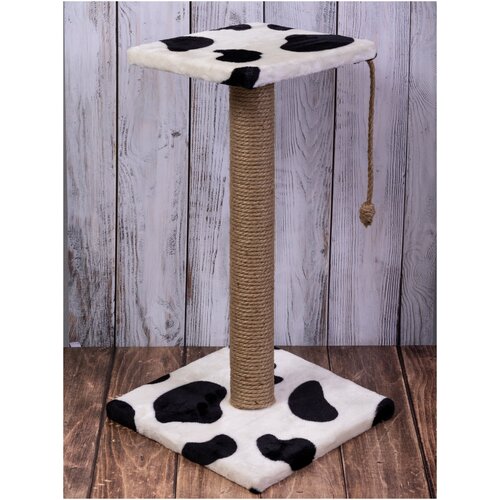 Когтеточка для кошек котов столбик из джута с лежанкой с кошачьей мятой лежанка все для кошек 54*31*25