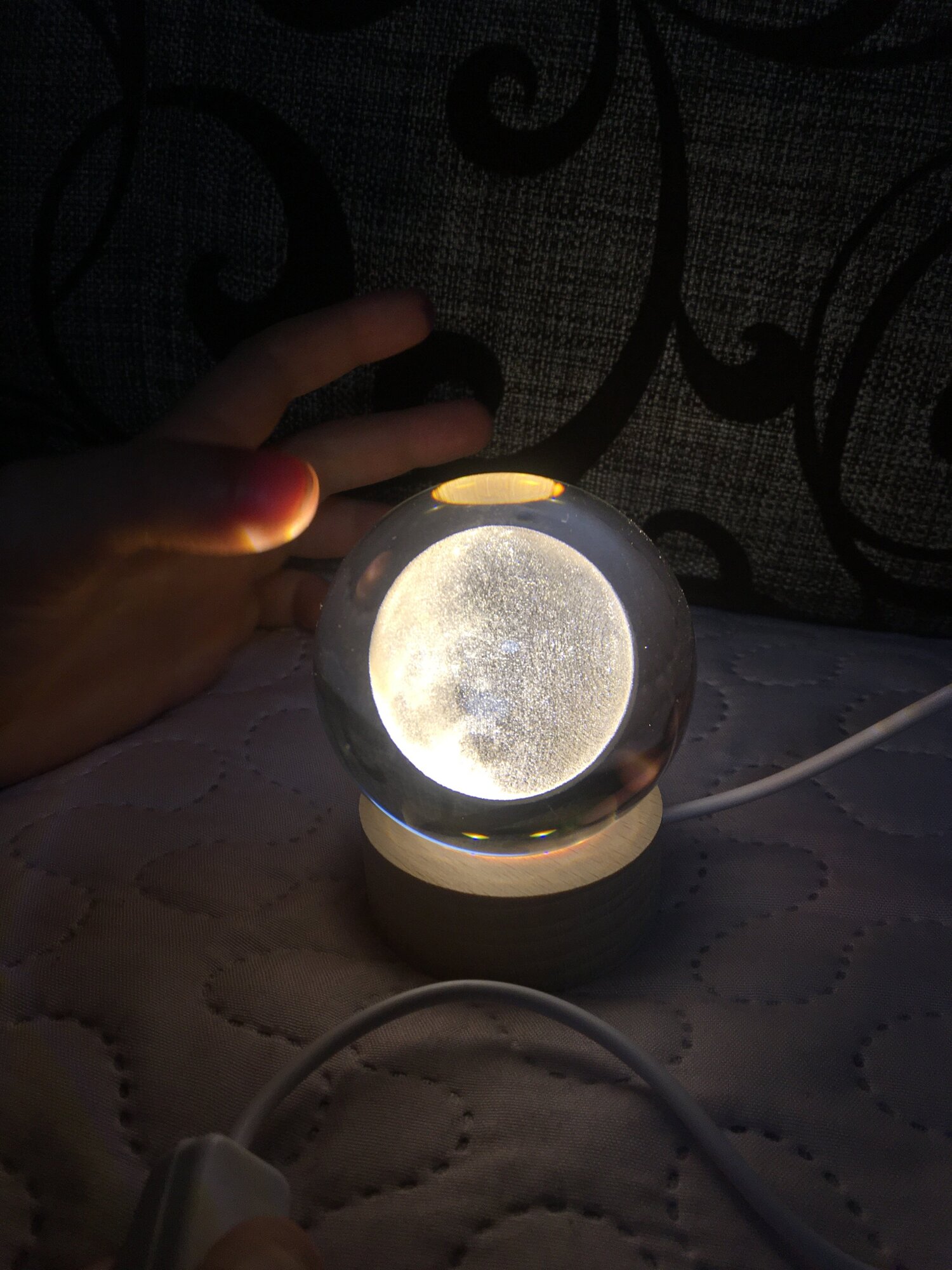 шарик 3D LED Луна Светильник - ночник детский настольный - фотография № 2