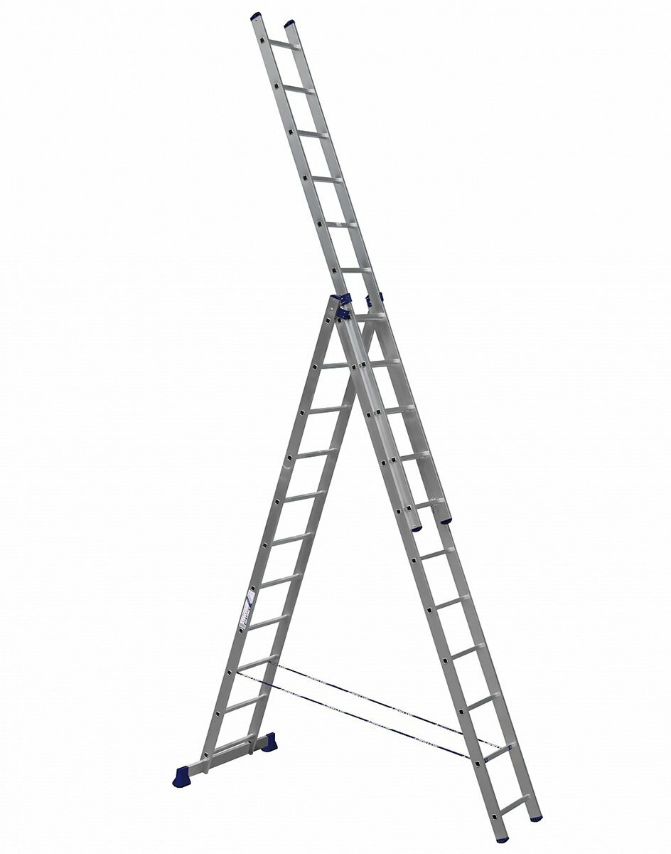 Лестница-стремянка трехсекционная Alumet H3 5311, алюминиевая, 3 x 11 ступеней, 3,1 - 7,3 м
