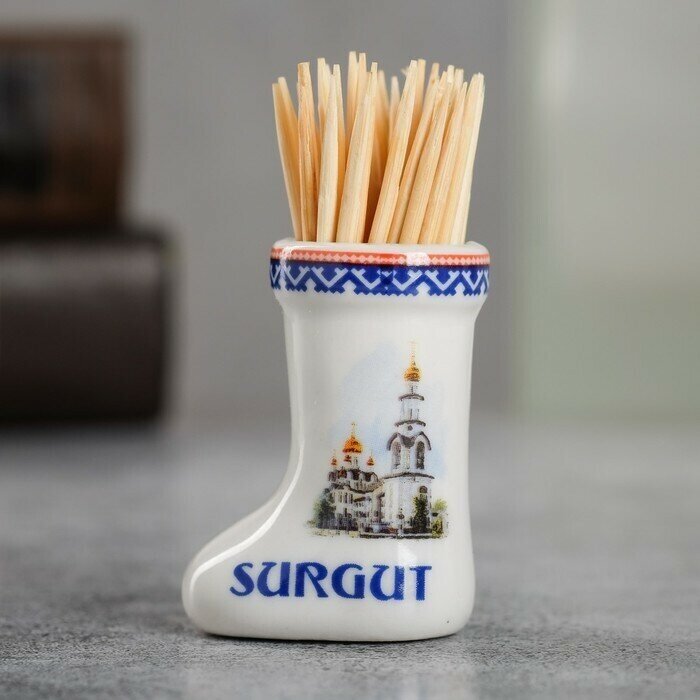 Сувенир для зубочисток в форме валенка "Сургут" - фотография № 1