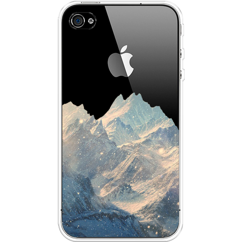 Силиконовый чехол на Apple iPhone 4/4S / Айфон 4/4S Горы арт 2, прозрачный силиконовый чехол на apple iphone 4 4s айфон 4 4s пальмовые ветви арт прозрачный