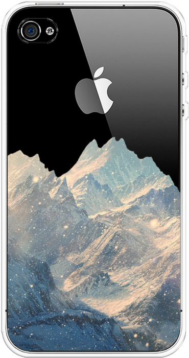 Силиконовый чехол на Apple iPhone 4/4S / Айфон 4/4S Горы арт 2, прозрачный