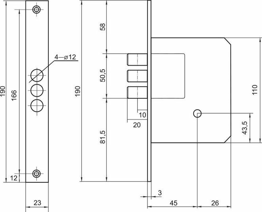 Замок врезной Palladium 0189-3MF латунь 5 класс - фото №12
