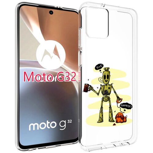 Чехол MyPads прикольный робот для Motorola Moto G32 задняя-панель-накладка-бампер чехол mypads прикольный робот для motorola edge plus задняя панель накладка бампер