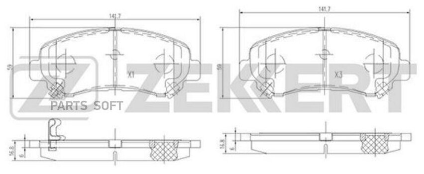 Колодки тормозные Zekkert BS2296