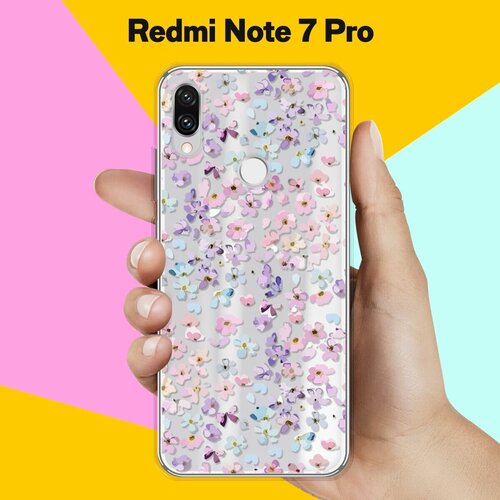 Силиконовый чехол Цветочки на Xiaomi Redmi Note 7 Pro силиконовый чехол сердца на xiaomi redmi note 7 pro