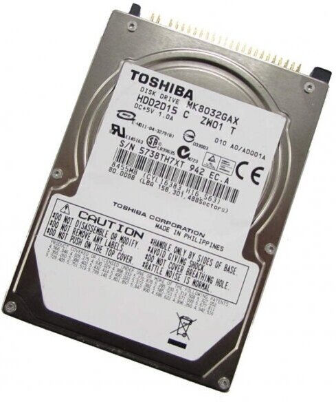Жесткий диск Toshiba MK8032GAX 80Gb 5400 IDE 2,5" HDD