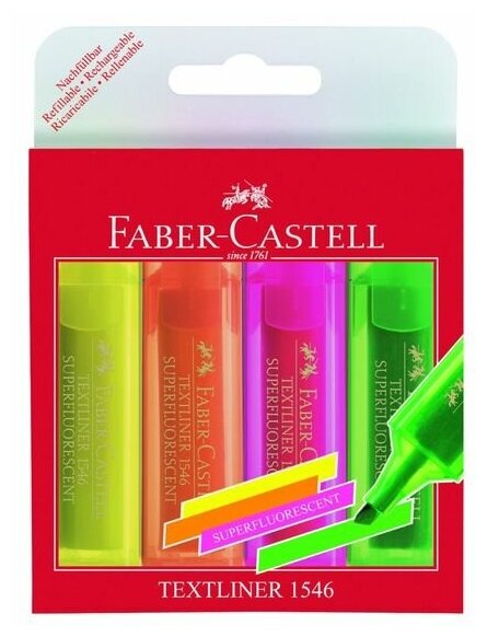 Текстовыделители TL 46 Superfluorescent, 4 цвета Faber-Castell - фото №15