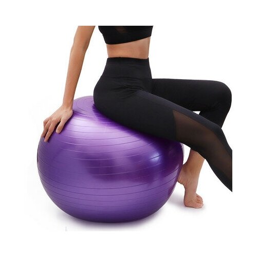 фото Мяч nonstopika, надувной, фитбол, для йоги, цвет фиолетовый, диаметр 55см