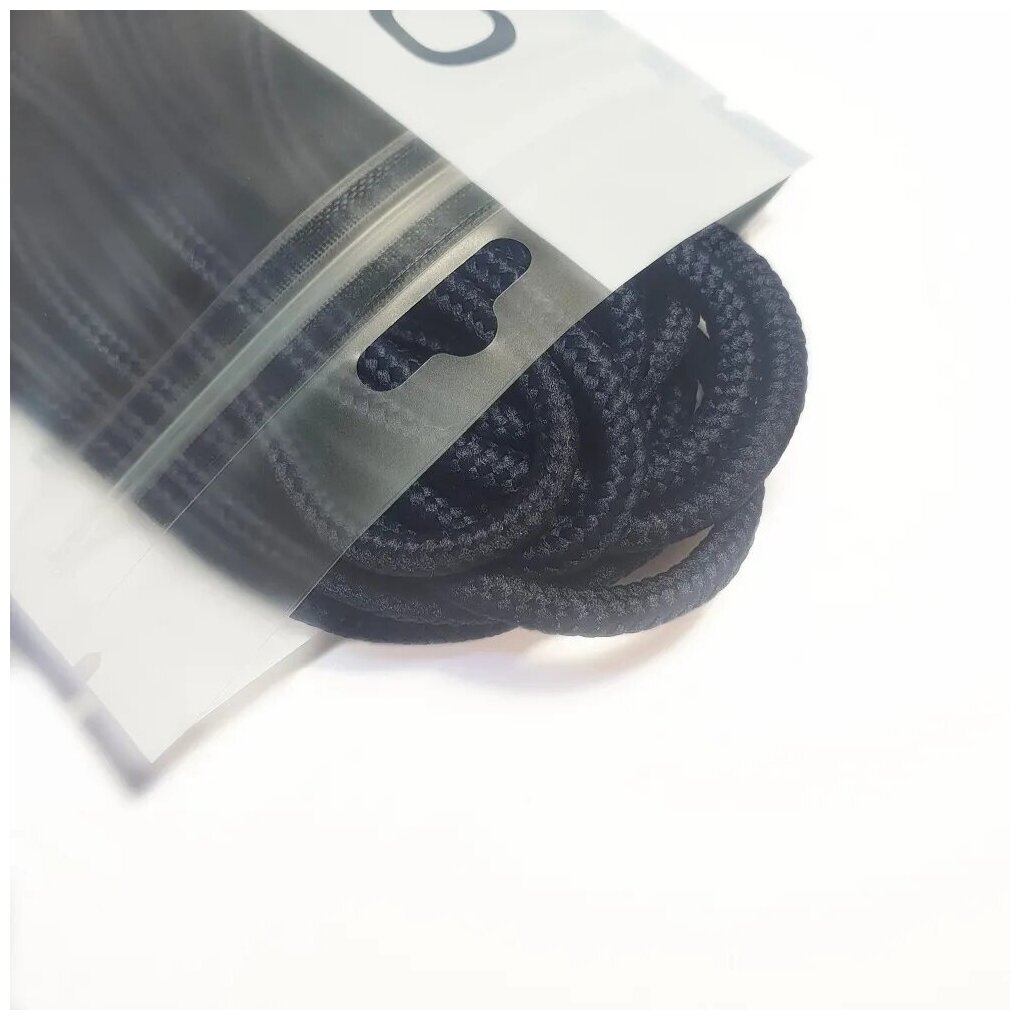 Шнурки для обуви LENKO темно-синие круглые 80 см, 4,5 мм, 1 пара, полиэстер — фото 1