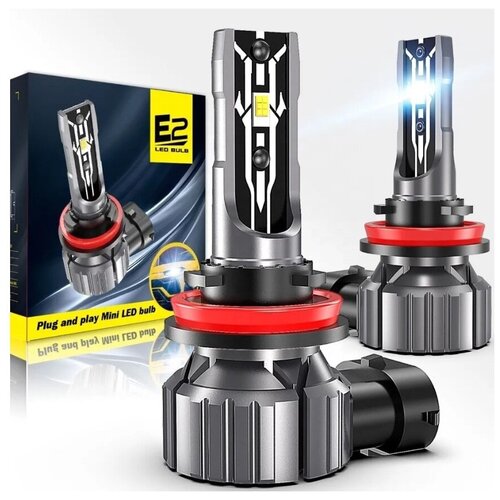 Автомобильная светодиодная лампа E2 H7, 6000K, холодная/белая светодиодная H7, 70W/пара, 12V