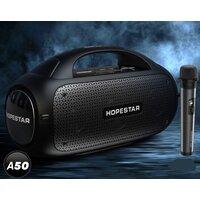 Портативная Bluetooth Колонка Hopestar A50 с Беспроводным Микрофоном, 80Вт, Черный