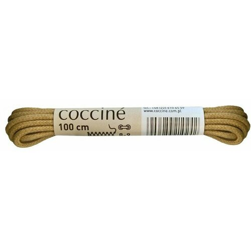 Шнурки хлопковые вощеные тонкие Coccine, бежевый, 2 мм, 100 см