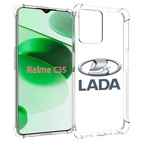 Чехол MyPads Lada-ваз-4 мужской для Realme C35 / Narzo 50A Prime задняя-панель-накладка-бампер