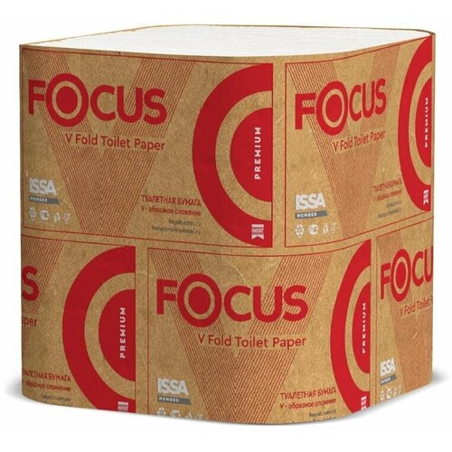 Полотенца бумажные листовые Focus Premium Z-сложения 2-слойные 20 пачек по 200 листов (артикул производителя 5069955), 1418112