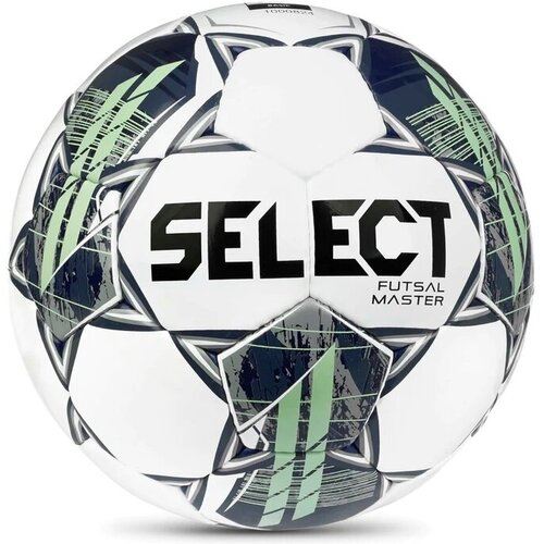 Футбольный мяч SELECT FUTSAL MASTER SHINY V22 FIFA Basic, бел/чер/зел, 62-64