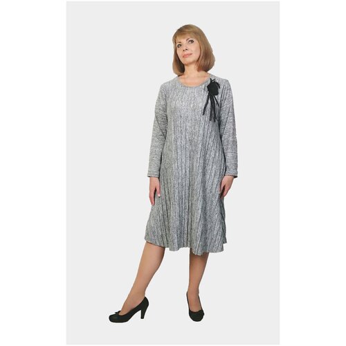 фото Женское расклешенное вискозное платье терракотовый меланж rio fashion