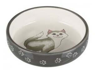 Миска для кошек Trixie Ceramic Bowl, размер 15см., серый - фотография № 2