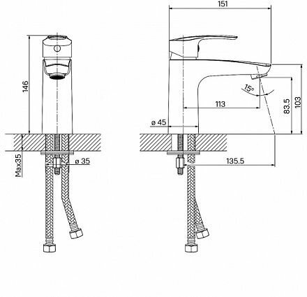 Смеситель для раковины IDDIS Ray RAYBL00i01