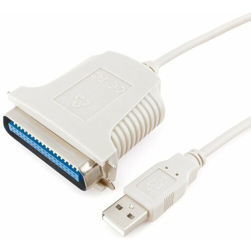 Переходник/адаптер Cablexpert USB A - LPT36M (CUM-360), 1.8 м, белый конвертер lpt в usb 1 метр